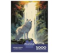 Puzzle De 1000 Pièces Pour Adolescents A Wolf at The Waterfall Puzzle Pour Adultes Jeu Familial Décoration Intérieure Cadeaux Uniques D'anniversaire Et De Noël 52x38cm/1000pcs