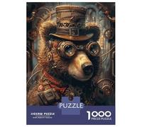 Puzzle De 1000 Pièces Pour Adolescents Animal Steampunk Bear Puzzle Adulte Jouets Anti-stress Cadeaux Pour Femmes Cadeaux Uniques Pour Anniversaire Et Noël 52x38cm/1000pcs