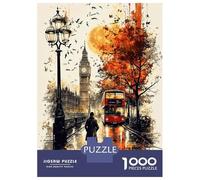 Puzzle De 1000 Pièces Pour Adolescents Autumn Evening in London A Rainy Cityscape Puzzles Pour Adultes - Jeu Manuel - Décoration Intérieure - Cadeaux Uniques Pour Anniversaire Et Noël 38x26cm/1000pcs
