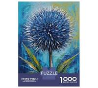 Puzzle De 1000 Pièces Pour Adolescents Blue Echinops Flower Painting Puzzle Adulte Jouets Anti-stress Cadeaux Pour Femmes Cadeaux Uniques Pour Anniversaire Et Noël 38x26cm/1000pcs