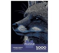 Puzzle De 1000 Pièces Pour Adolescents Blue Fox Portrait Puzzle Pour Adultes Jeux Relaxants Assemblage De Motifs Cadeaux D'anniversaire Et Cadeaux Uniques 52x38cm/1000pcs