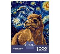 Puzzle De 1000 Pièces Pour Adolescents Camel in Starry Night Style Puzzle Adulte Jeu Manuel D'assemblage De Motifs Idéal Comme Cadeau 70x50cm/1000pcs