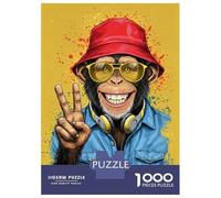 Puzzle De 1000 Pièces Pour Adolescents Cool Monkey with Peace Sign Puzzles Pour Adultes, Jeux De Détente, Assemblage De Motifs, Activités Amusantes À La Maison, 70x50cm/1000pcs
