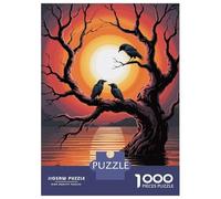 Puzzle De 1000 Pièces Pour Adolescents Crows on A Tree at Sunset Puzzles Pour Adultes - Jeu Manuel - Décoration Intérieure - Cadeaux Uniques Pour Anniversaire Et Noël 52x38cm/1000pcs