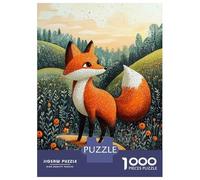 Puzzle De 1000 Pièces Pour Adolescents Curious Fox in The Meadow - Naïf Whimsical Wildlife Art Puzzles Pour Adultes, Jeux De Détente, Assemblage De Motifs, Activités Amusantes À La Maison, 38x26cm/100