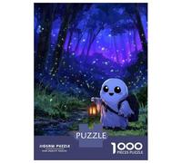 Puzzle De 1000 Pièces Pour Adolescents Cute Ghost with Lantern in Forest Puzzles Pour Adultes, Jeux De Détente, Assemblage De Motifs, Activités Amusantes À La Maison, 52x38cm/1000pcs