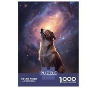Puzzle De 1000 Pièces Pour Adolescents Dog Gazing at Galaxy Puzzle Adulte Jeu Manuel D'assemblage De Motifs Idéal Comme Cadeau 38x26cm/1000pcs