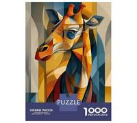 Puzzle De 1000 Pièces Pour Adolescents Gentle Giraffe - Cubist Elegance with Attitude Puzzle Pour Adultes Jeu Familial Décoration Intérieure Cadeaux Uniques D'anniversaire Et De Noël 38x26cm/1000pcs