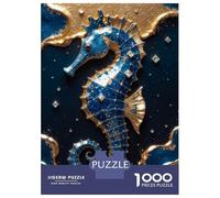 Puzzle De 1000 Pièces Pour Adolescents Gold Seahorse Kintsugi Puzzle Adulte Jouets Anti-stress Cadeaux Pour Femmes Cadeaux Uniques Pour Anniversaire Et Noël 52x38cm/1000pcs