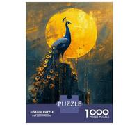 Puzzle De 1000 Pièces Pour Adolescents Gold Sun Peacock Puzzles Pour Adultes, Jeux De Détente, Assemblage De Motifs, Activités Amusantes À La Maison, 52x38cm/1000pcs
