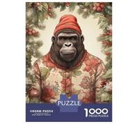 Puzzle De 1000 Pièces Pour Adolescents Gorilla Portrait Xmas Puzzles Pour Adultes - Jeu Manuel - Décoration Intérieure - Cadeaux Uniques Pour Anniversaire Et Noël 38x26cm/1000pcs