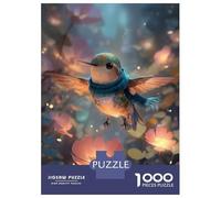 Puzzle De 1000 Pièces Pour Adolescents Hummingbird with Scarf in Floral Setting Puzzles Pour Adultes - Jeu Manuel - Décoration Intérieure - Cadeaux Uniques Pour Anniversaire Et Noël 38x26cm/1000pcs