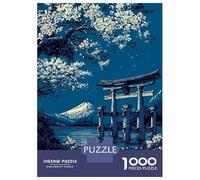 Puzzle De 1000 Pièces Pour Adolescents Japanese Landscape with Torii Gate And Mountain Puzzle Pour Adultes Jeux Relaxants Assemblage De Motifs Cadeaux D'anniversaire Et Cadeaux Uniques 70x50cm/1000pcs