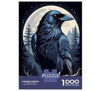 Puzzle De 1000 Pièces Pour Adolescents Moonlit Raven Puzzle Pour Adultes Jeux Relaxants Assemblage De Motifs Cadeaux D'anniversaire Et Cadeaux Uniques 38x26cm/1000pcs
