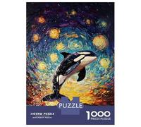 Puzzle De 1000 Pièces Pour Adolescents Orca Under Starry Sky Puzzle Pour Adultes Jeu Familial Décoration Intérieure Cadeaux Uniques D'anniversaire Et De Noël 38x26cm/1000pcs