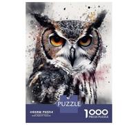 Puzzle De 1000 Pièces Pour Adolescents Owl Beauty Black Ink Puzzle Adulte Jeu Manuel D'assemblage De Motifs Idéal Comme Cadeau 70x50cm/1000pcs