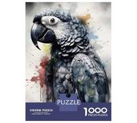 Puzzle De 1000 Pièces Pour Adolescents Parrot Beauty Black Ink Puzzle Adulte Jeu Manuel D'assemblage De Motifs Idéal Comme Cadeau 38x26cm/1000pcs