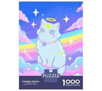 Puzzle De 1000 Pièces Pour Adolescents Pastel Angel Cat in The Sky Puzzles Pour Adultes - Jeu Manuel - Décoration Intérieure - Cadeaux Uniques Pour Anniversaire Et Noël 38x26cm/1000pcs
