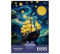 Puzzle De 1000 Pièces Pour Adolescents Pirate Ship Vangogh Puzzles Pour Adultes - Jeu Manuel - Décoration Intérieure - Cadeaux Uniques Pour Anniversaire Et Noël 38x26cm/1000pcs