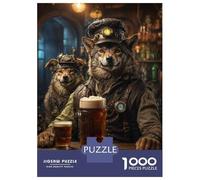 Puzzle De 1000 Pièces Pour Adolescents Steampunk Craft Beer Wolf Puzzle Pour Adultes Jeux Relaxants Assemblage De Motifs Cadeaux D'anniversaire Et Cadeaux Uniques 38x26cm/1000pcs
