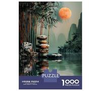 Puzzle De 1000 Pièces Pour Adolescents Zen Garden Moon Puzzle Adulte Jeu Manuel D'assemblage De Motifs Idéal Comme Cadeau 38x26cm/1000pcs