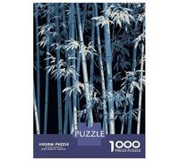 Puzzle De 1000 Pièces Pour Adultes Blue Bamboo Forest Illustration Puzzles Pour Adultes - Décoration Murale - Stimule La Mémoire - Cadeaux Uniques Pour Anniversaires Et Noël 52x38cm/1000pcs