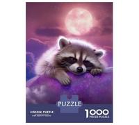 Puzzle De 1000 Pièces Pour Adultes Cute Dreaming Raccoon Puzzle Adulte, Jeu De Réflexion, Défi Difficile À Terminer 38x26cm/1000pcs