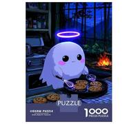 Puzzle De 1000 Pièces Pour Adultes Cute Ghost Baking Cookies Illustration Puzzles Pour Adultes - Jouets Anti-stress - Découpe De Précision - Activités Ludiques À La Maison 38x26cm/1000pcs