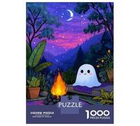 Puzzle De 1000 Pièces Pour Adultes Cute Ghost Campfire Night Scene Puzzles Pour Adultes - Jouets Anti-stress - Découpe De Précision - Activités Ludiques À La Maison 38x26cm/1000pcs