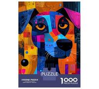 Puzzle De 1000 Pièces Pour Adultes Expressionist Geometry Dog - Vibrant Abstract Canine Art Puzzle Pour Adultes Jeux Relaxants Améliorent La Mémoire Jeu Stimulant Cadeaux 38x26cm/1000pcs