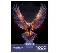 Puzzle De 1000 Pièces Pour Adultes Geometric Eagle with Glowing Lines Puzzle Adulte, Jeu De Réflexion, Défi Difficile À Terminer 38x26cm/1000pcs
