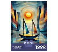Puzzle De 1000 Pièces Pour Adultes Impression Sunrise - Cubist Minimalist Masterpiece Inspired by Monet Puzzles Pour Adolescents Jeu Manuel Défi Difficile Cadeau D'anniversaire, Cadeaux, 38x26cm/1000p
