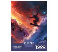 Puzzle De 1000 Pièces Pour Adultes Jumping Snowboarder Puzzle Adulte, Jeu De Réflexion, Défi Difficile À Terminer 52x38cm/1000pcs