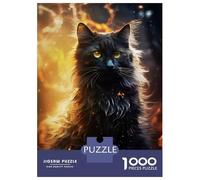 Puzzle De 1000 Pièces Pour Adultes Mystical Black Cat Puzzles Pour Adolescents Jeu Manuel Défi Difficile Cadeau D'anniversaire, Cadeaux, 70x50cm/1000pcs
