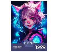 Puzzle De 1000 Pièces Pour Adultes Neon Anime Cat Women Puzzle Adulte, Jeu De Réflexion, Défi Difficile À Terminer 38x26cm/1000pcs