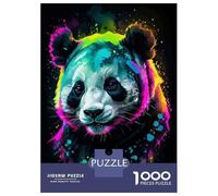 Puzzle De 1000 Pièces Pour Adultes Neon Panda Art Puzzles Pour Adolescents Jeu Manuel Défi Difficile Cadeau D'anniversaire, Cadeaux, 70x50cm/1000pcs