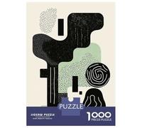 Puzzle De 1000 Pièces Pour Adultes Sage Green & Black Abstract Minimalist Art - Modern Decor Puzzle Pour Adultes, Jouet, Décoration Murale, Analyse Et Logique, Cadeaux Uniques Pour Anniversaire Et Noë