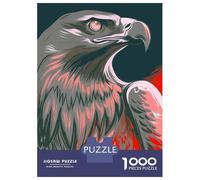 Puzzle De 1000 Pièces Pour Adultes Stylized Eagle Portrait with Red Accents Puzzle Pour Adultes Jeux De Détente Cadeau D'anniversaire Interaction Parent-enfant 52x38cm/1000pcs