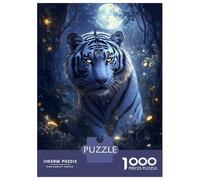 Puzzle De 1000 Pièces Pour Adultes White Tiger in Moonlight Puzzle Adulte, Jeu De Réflexion, Défi Difficile À Terminer 52x38cm/1000pcs
