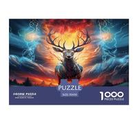 Puzzle Deer 1000 Piece Challenge Toy for Adults,Fantasy Nature Impossible Jigsaw Puzzles 1000 Piece Educational Games Home Decoration 70x50cm/1000pcs