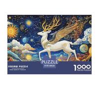 Puzzle Deer God 1000 Pieces Challenge Game for Adults,Starry Sky Impossible Jigsaw Puzzles 1000 Piece Educational Games Home Decoration 38x26cm/1000pcs