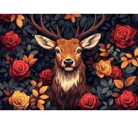puzzle Deer Small Jigsaws Pieces for Adults 122x81cm,3000pcs Wooden Difficult 3000 Piece Jigsaw Puzzles Flower Decompressing IQ Game Game Challenge Toy for Adults and Kids Age 14 Years Up P-846