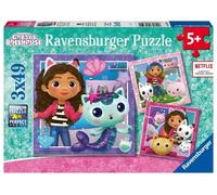 Puzzle dla dzieci 3x49 Koci Domek Gabi - Ravensburger