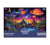 Puzzle Dream Planet 1000 Piece Challenge Game for Adults,Psychedelic Cosmic Landscape Impossible Jigsaw Puzzles 1000 Piece Educational Game Home Decoration 38x26cm/1000pcs