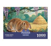 Puzzle Dutch Lop Rabbit 1000 Piece Challenge Toy for Adults,Enchanted Idyllic Impossible Jigsaw Puzzles 1000 Piece Educational Game 70x50cm/1000pcs