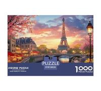 Puzzle Eiffel Tower 1000 Piece Challenge Toy for Adults,Urban Canal Scenery Impossible Jigsaw Puzzles 1000 Pieces Educational Games for Adults Or Families 38x26cm/1000pcs