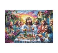 Puzzle Enjoyment for Adults The Last Supper Jesus Religious Faith Spiritual 1000 Pieces Fun Creative And Perfect for Family 1000 PCS（75x50cm）