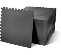 Puzzle Exercise Mat, Balancefrom Eva Foam Interlocking Tiles, 144 Sq Ft, Black