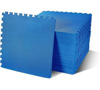 Puzzle Exercise Mat, Balancefrom Eva Foam Interlocking Tiles, 144 Sq Ft, Blue