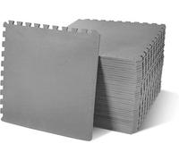 Puzzle Exercise Mat, Balancefrom Eva Foam Interlocking Tiles, 144 Sq Ft, Grey